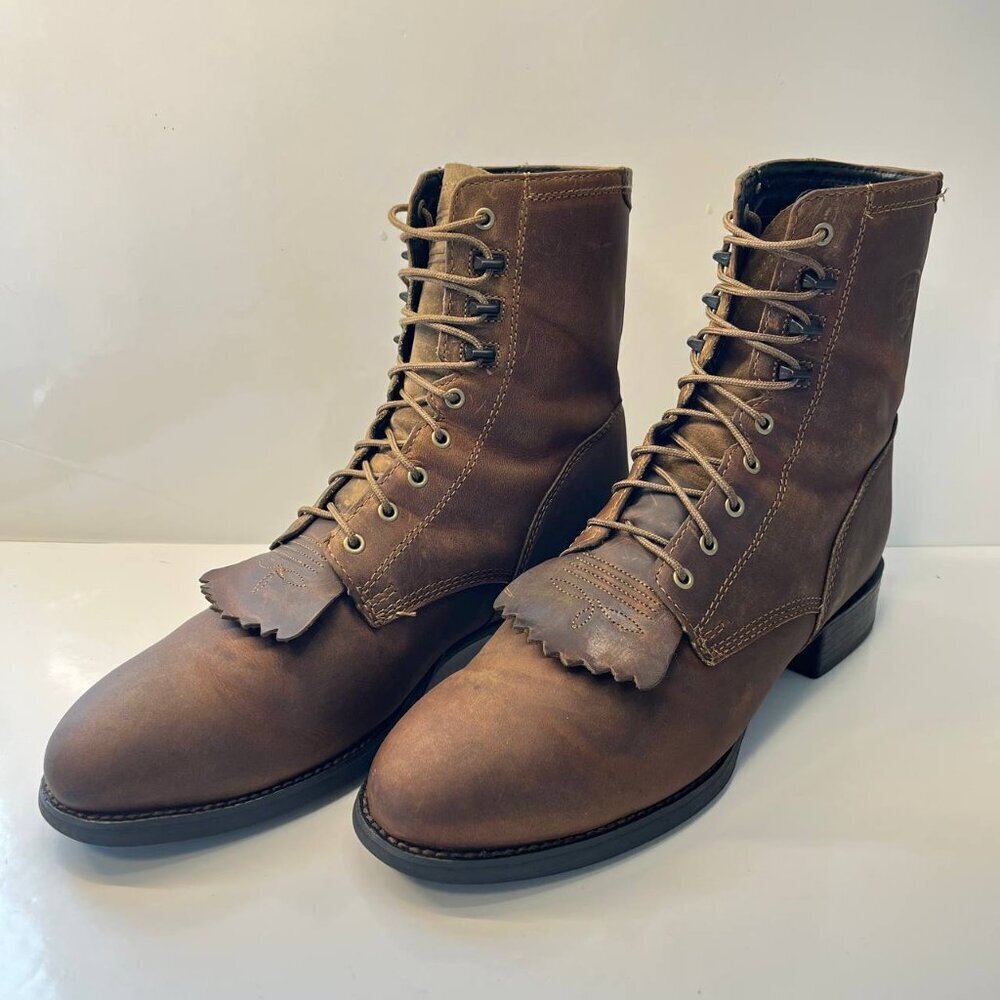 Ariat Men’s Leather Lace-Up Boots – US 11 EE (Wide)